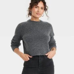 Universal Thread Women’s Gray Speckled Crop Sweater, Medium